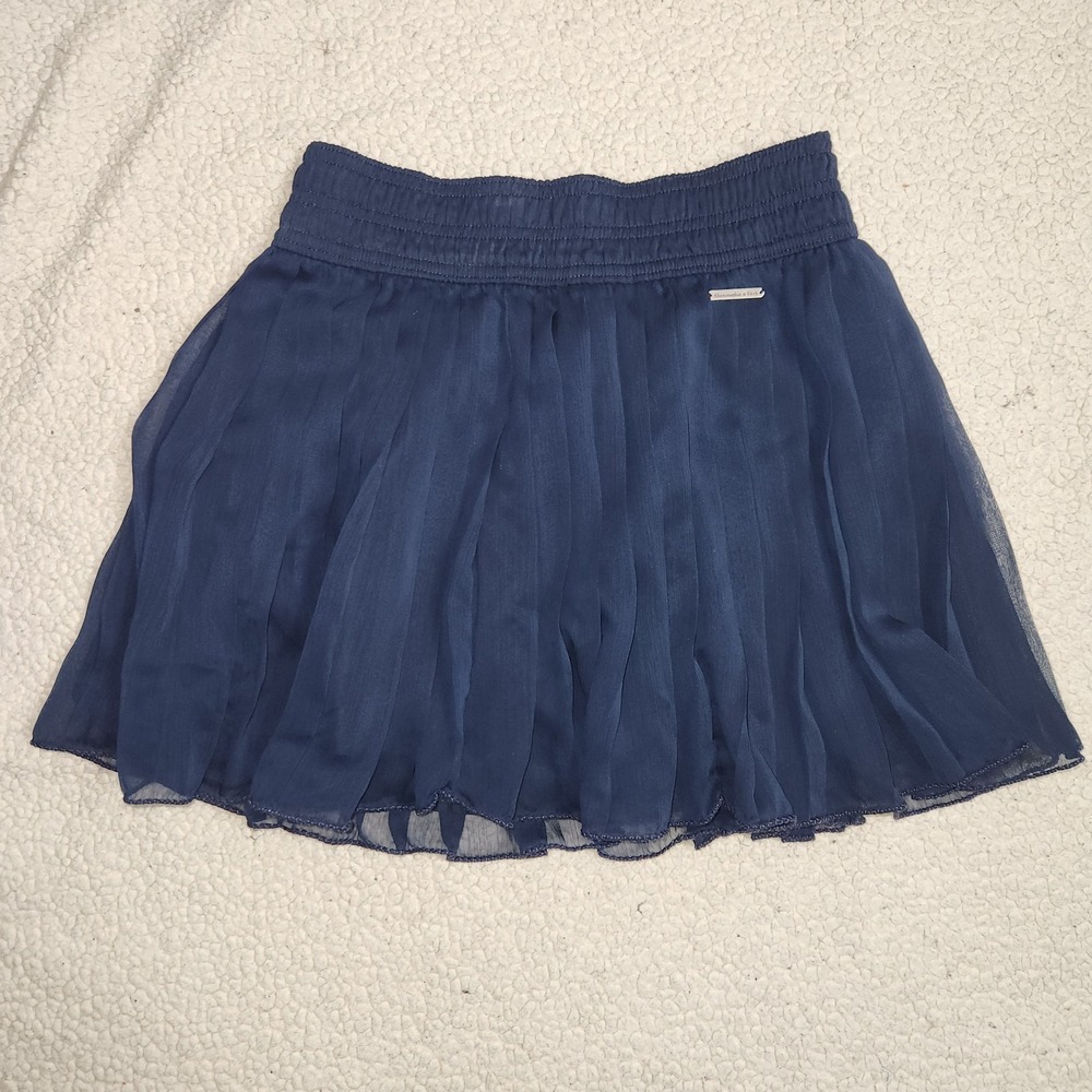 abercrombie & fitch navy pleated Micro mini skirt S Y2k Preppy Fairy Chic Flowy